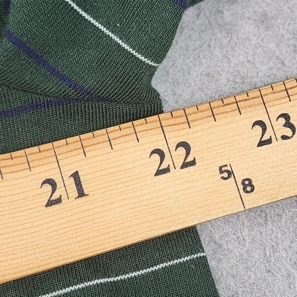 RLX Ralph Lauren Golf Polo Mens Large Green White Blue Striped Performance Shirt